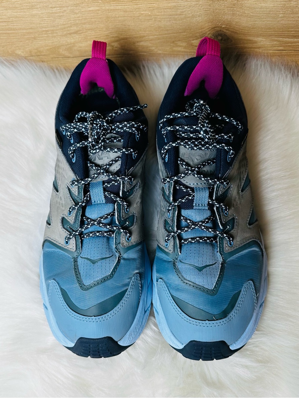 Hoka Anacapa Low Women's Blue and Gray GTX Trail Sneaker - Picture 3 of 10